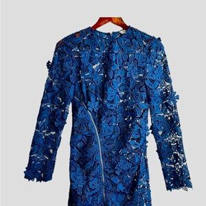 Elegant Blue Lace Dress